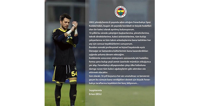 Erten Ersu, Fenerbahçe'den ayrıldı