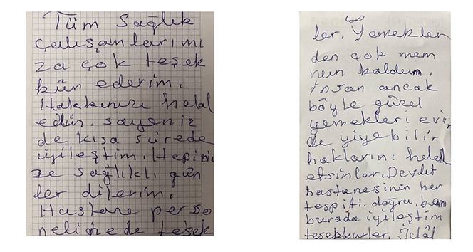 Covid-19 hastasından duygulandıran mektup