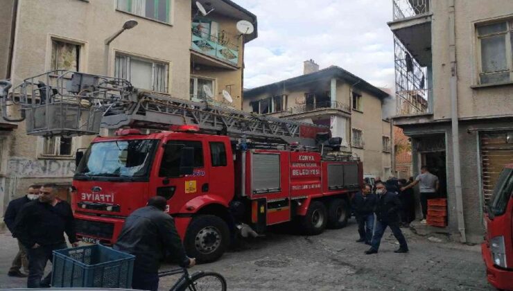 Konya’da boş binadaki yangın büyümeden söndürüldü