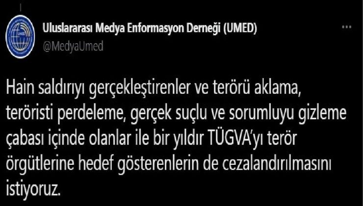 UMED, TÜGVA’ya EYP tipi bomba ile saldırılmasını kınadı