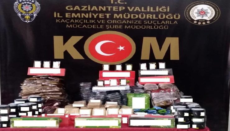 Gaziantep’te 134 kilogram kaçak nargile tütünü ele geçirildi