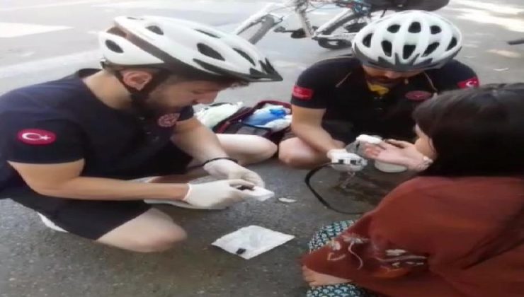Büyükada’da bisikletli sağlıkçılardan bisikletli kazaya anında müdahale